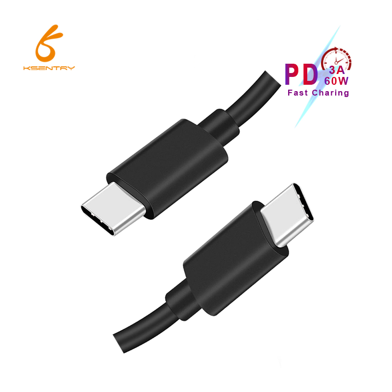 ABS shell 1m TPE 60W 100W type c to type c pd charging usb cable for iphone