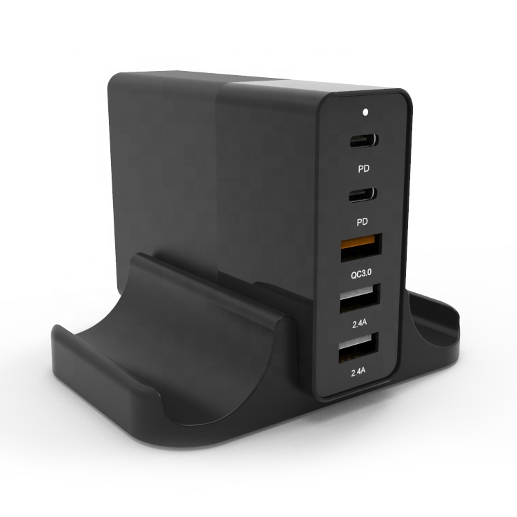 Factory Wholesale PC V0 65W Portable PD Mobile Phone Charging Dock Station Multiple usb Charger Station for phone/Tablet