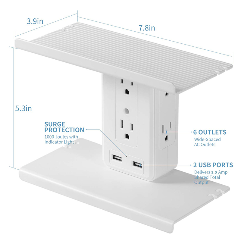 AC 110V surge protector 8 port wall outlet extender power socket