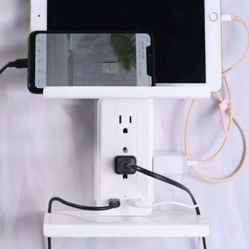Universal home use wall electric socket extension power strip with USB charging port