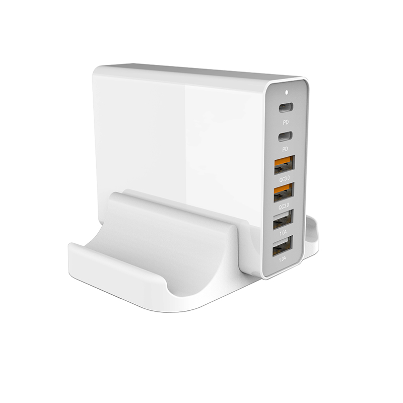 65W Max Each Type C Port 6 Outlet PD Charger Stand for Smartphone Tablet Laptop