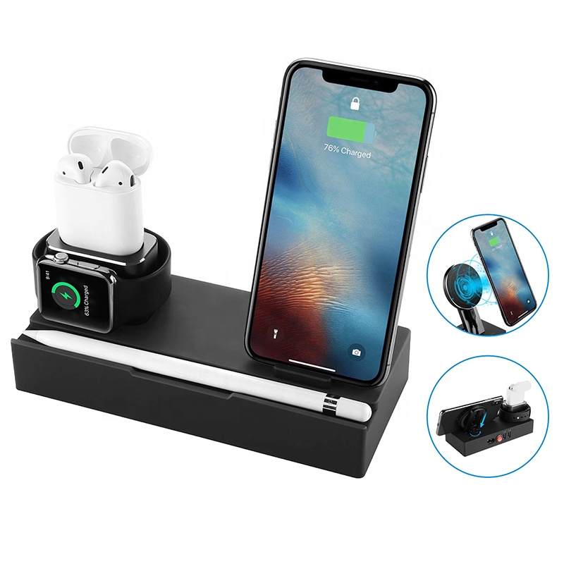 Universal Desktop Design Wireless Charging Station with EU/US/UK/AU Plug