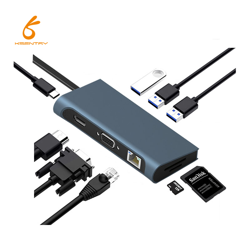 usb type c hub 9 in 1 usb hub multi function adapter for macbook pro and type c windows laptops