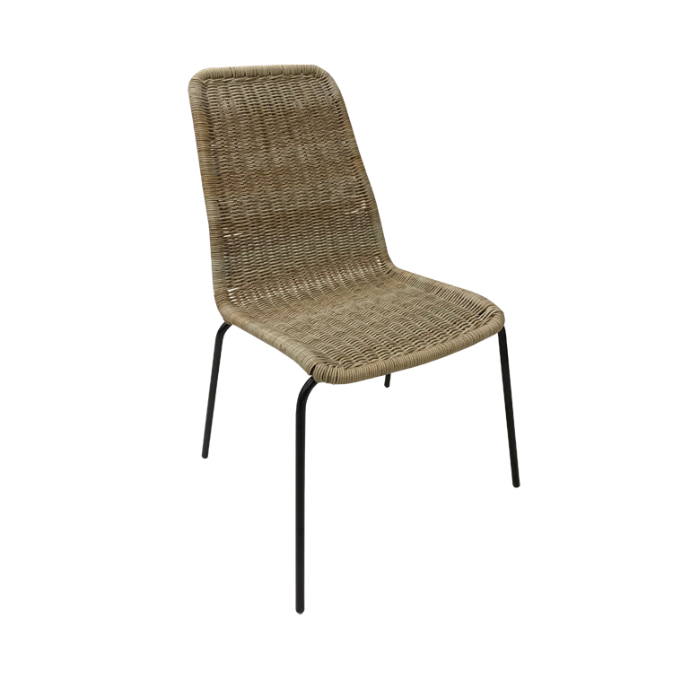 Luxury modern waterproof steel wicker furniture dining room chair outdoor