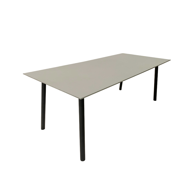 Simple and easy matching to chairs aluminium frame material square luxary quality restaurant dining table