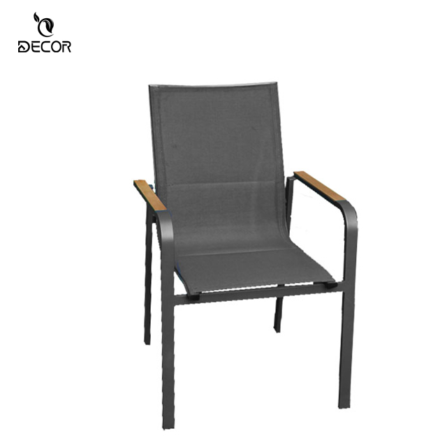 Luxury Aluminium frame in powder coating  surface outdoor dining chair