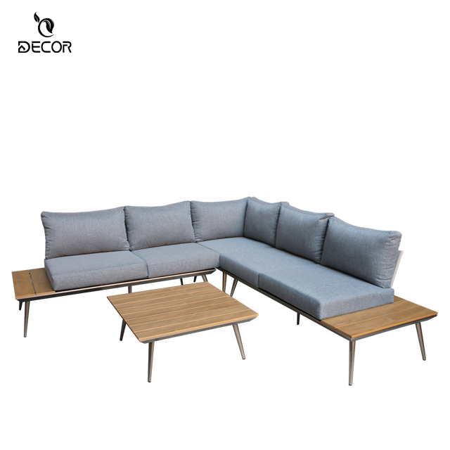 Hot Sale Professional OEM  Waterproof UV-Protection Outdoor Furniture Aluminium PS Wood Sofa set