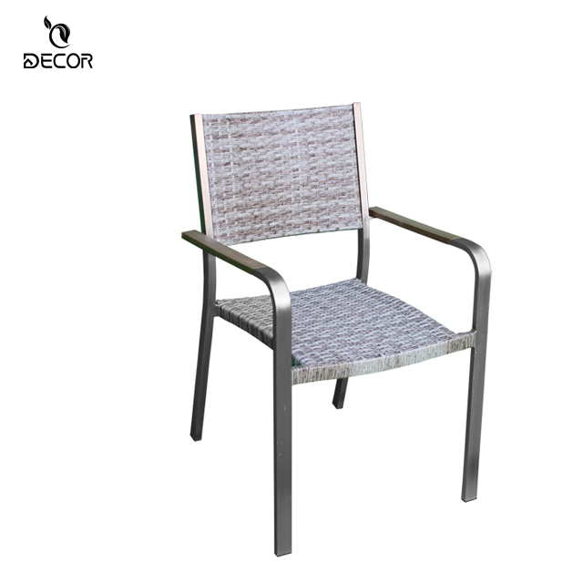 Luxury Alu. frame outdoor garden rattan dining chair