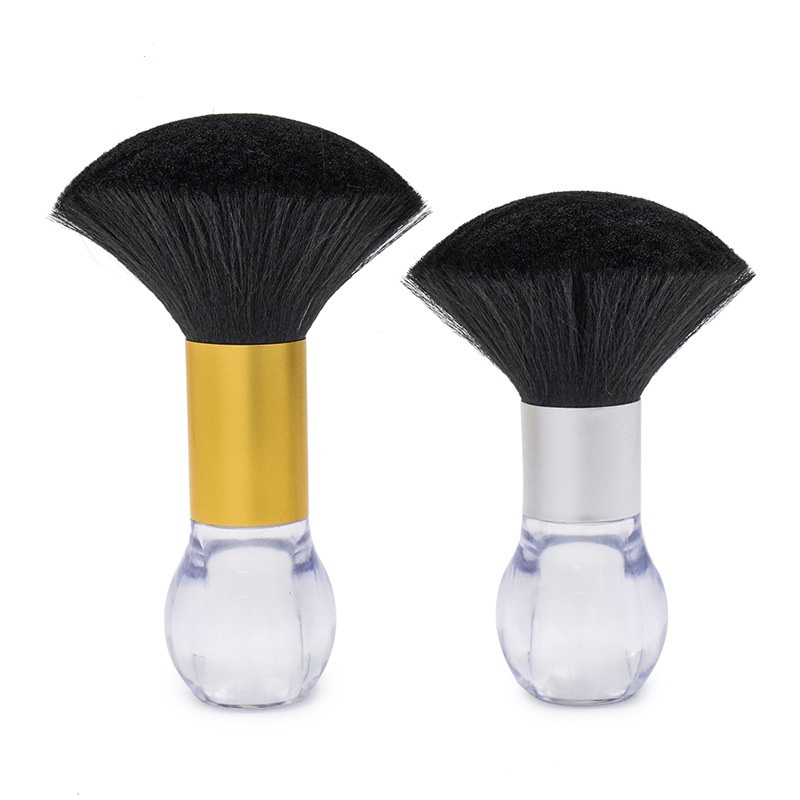 Hairstylist Cutting Soft Hair Barber Brush Clean Neck Black Round Handle Shaving Brush,Barber Hairdressing Tool